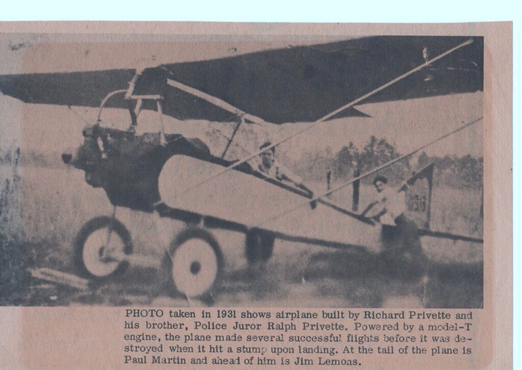 Grandpaw Privette's Model T engine airplane
